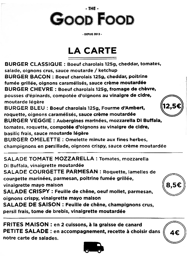 menu the good food